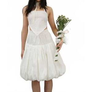 NEW ZEMETA whip balloon skirt in white